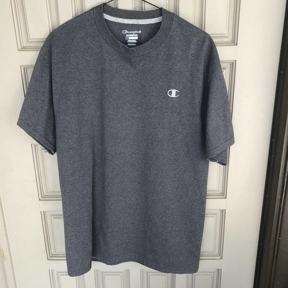 Champion T Shirt SzL Gray Short Sleeves Unisex Pre-Owned 9923 - Picture 6 of 9